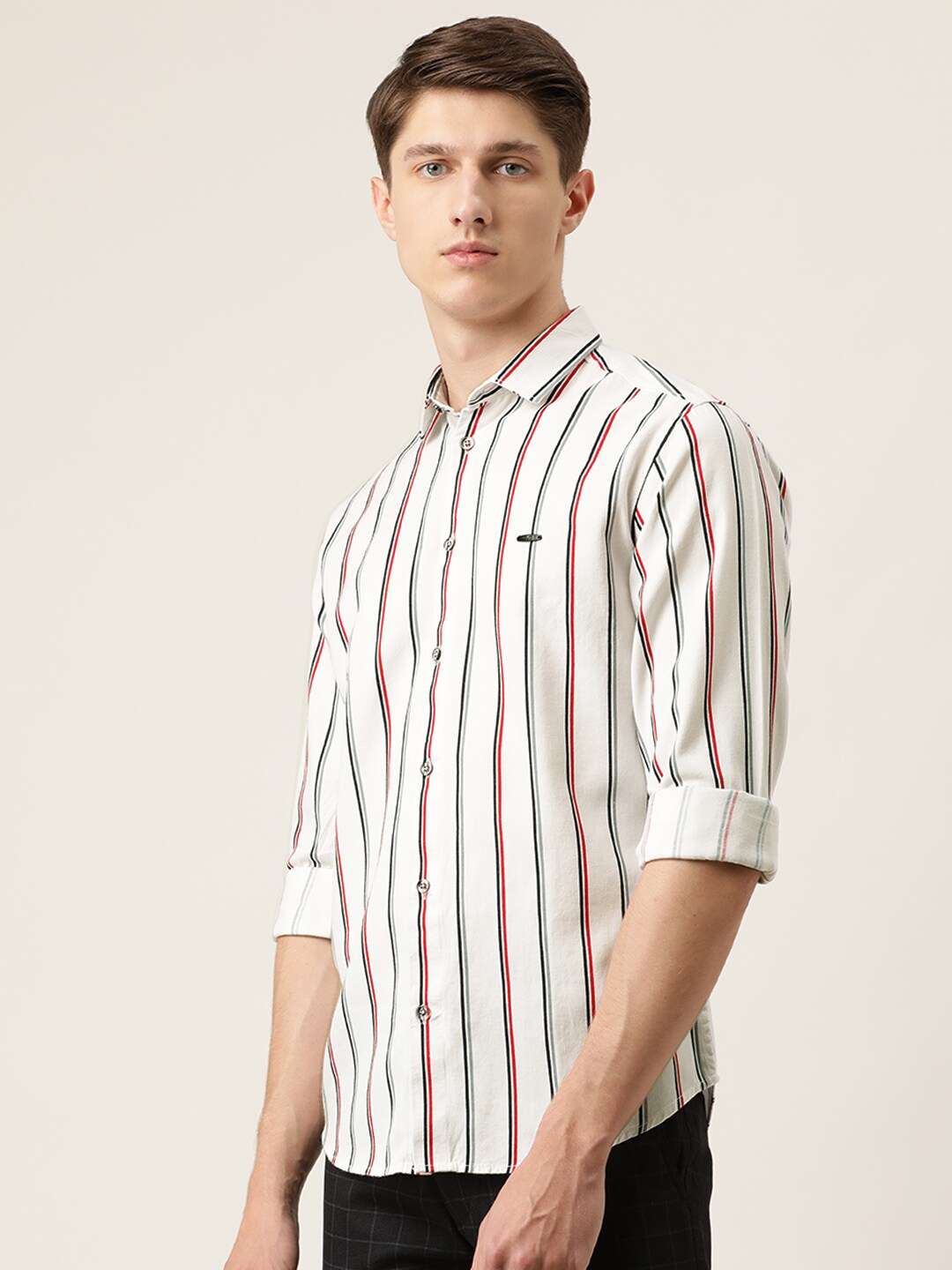 Shop Men Vertical Striped Shirt Online.