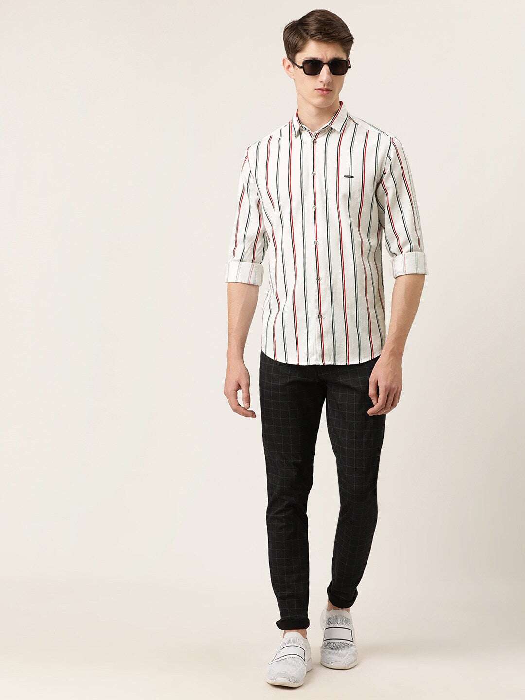 Shop Men Vertical Striped Shirt Online.