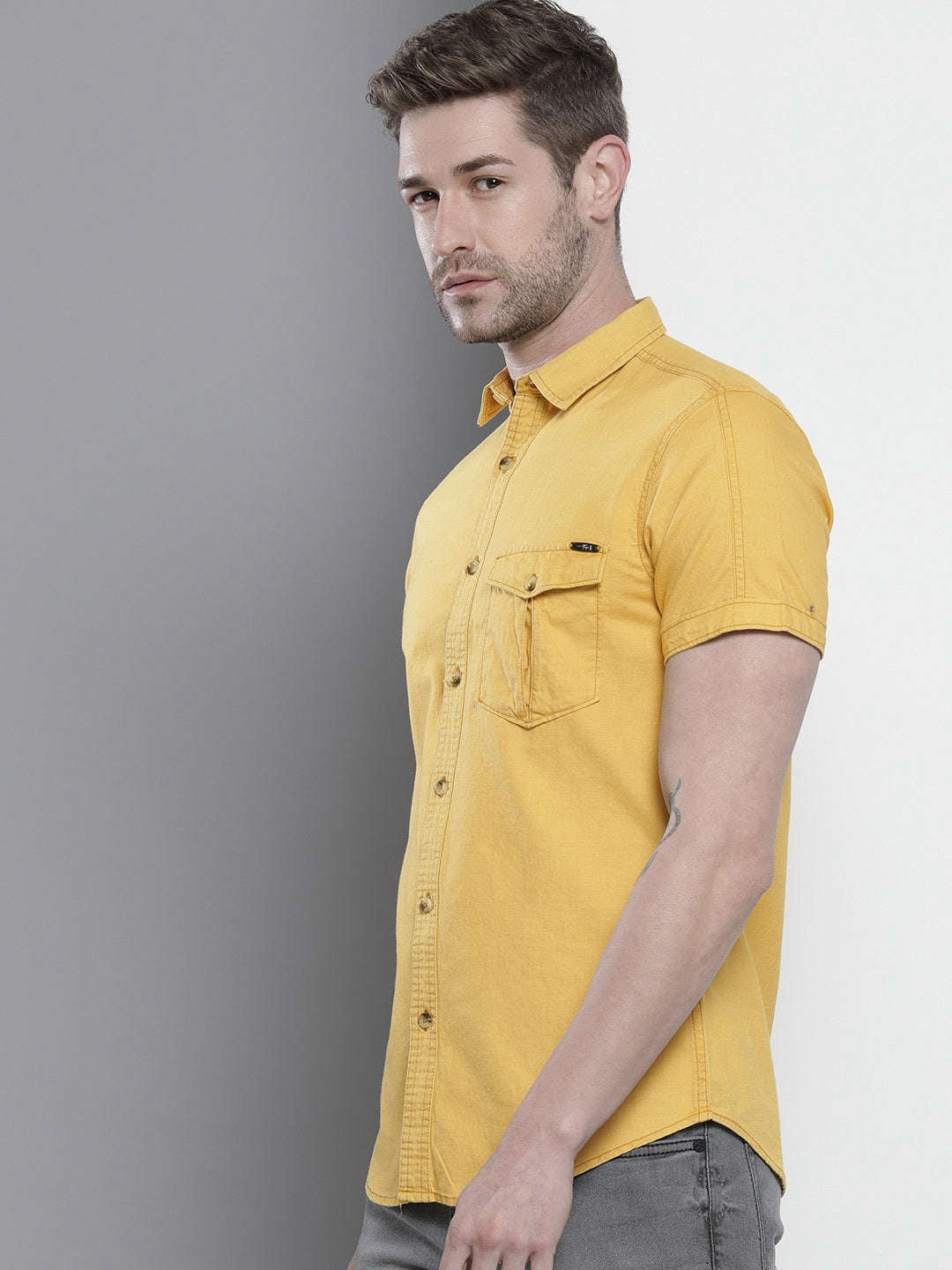 Shop Men Solid Casual Shirt Online.