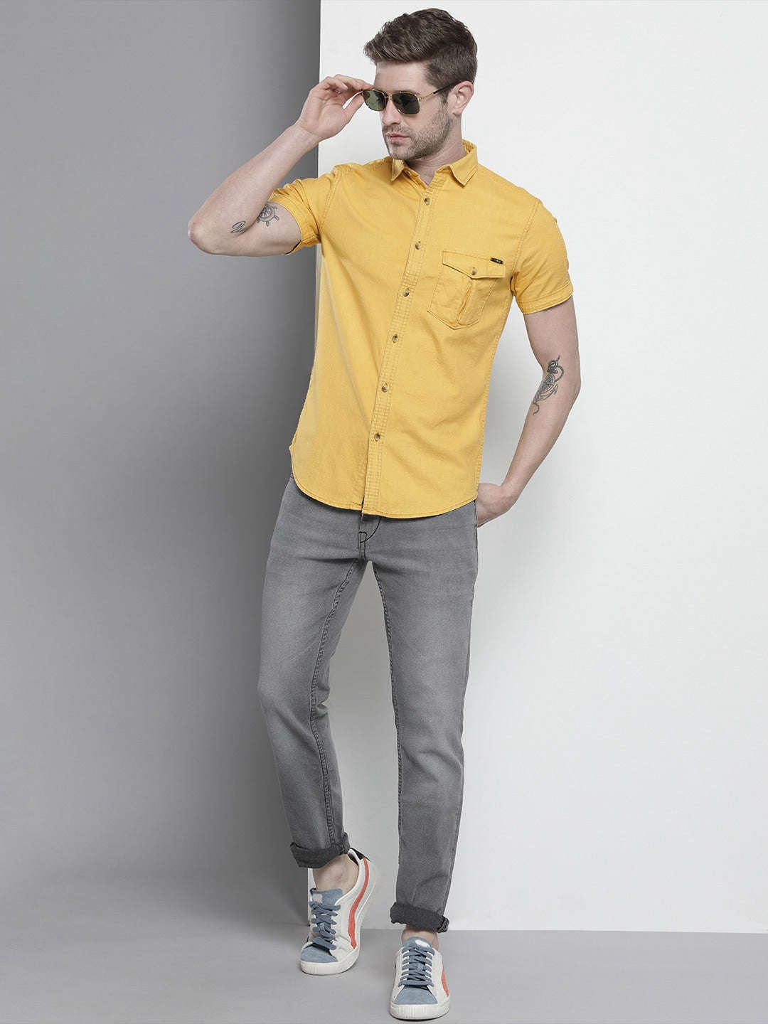 Shop Men Solid Casual Shirt Online.