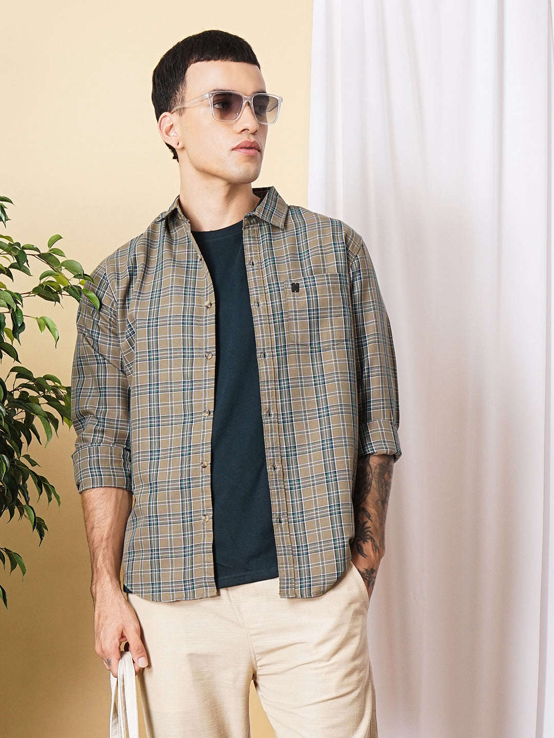 Shop Men Checked Shirt Online.