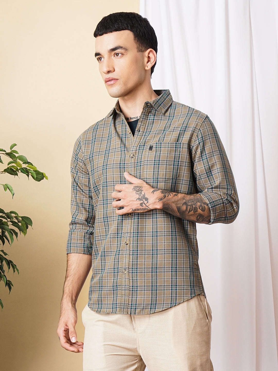 Shop Men Checked Shirt Online.