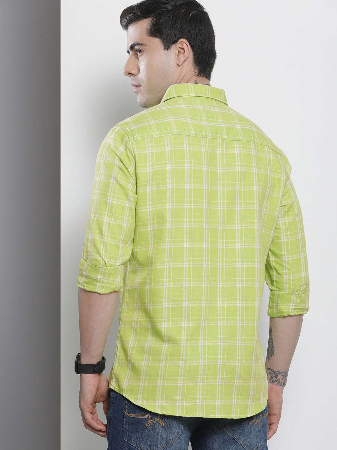 Shop Men's Checked Regular Fit Shirt Online.