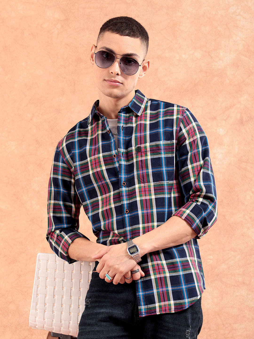 Shop Men Checked Shirt Online.