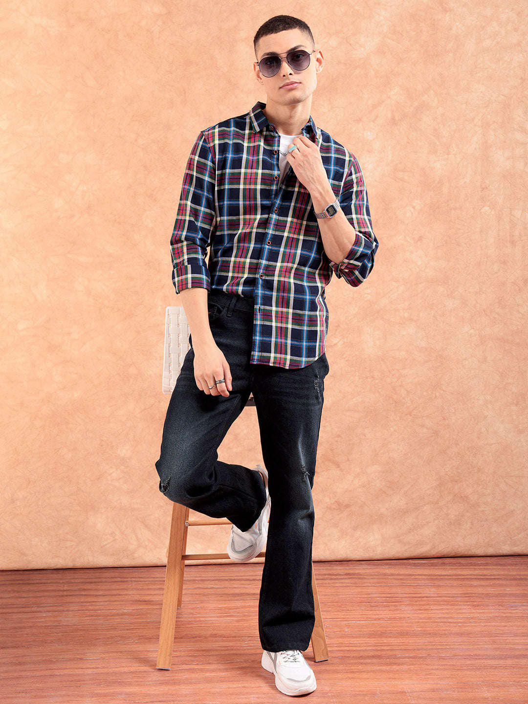 Shop Men Checked Shirt Online.