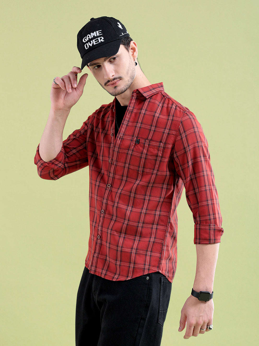 Shop Men Checked Shirt Online.