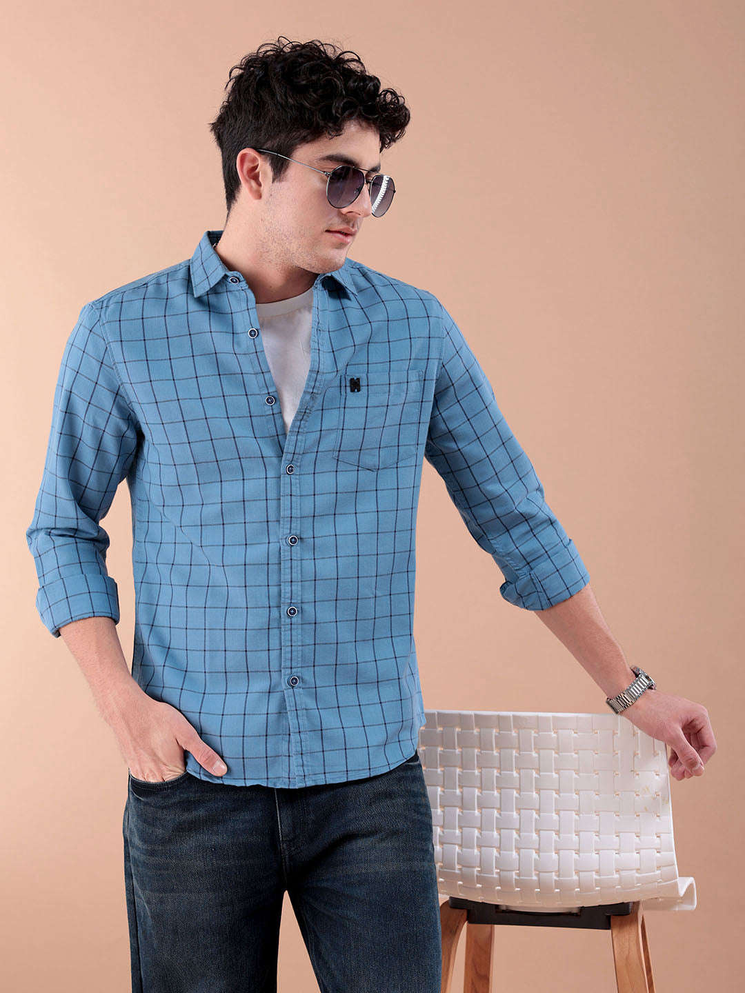 Shop Men Checked Shirt Online.