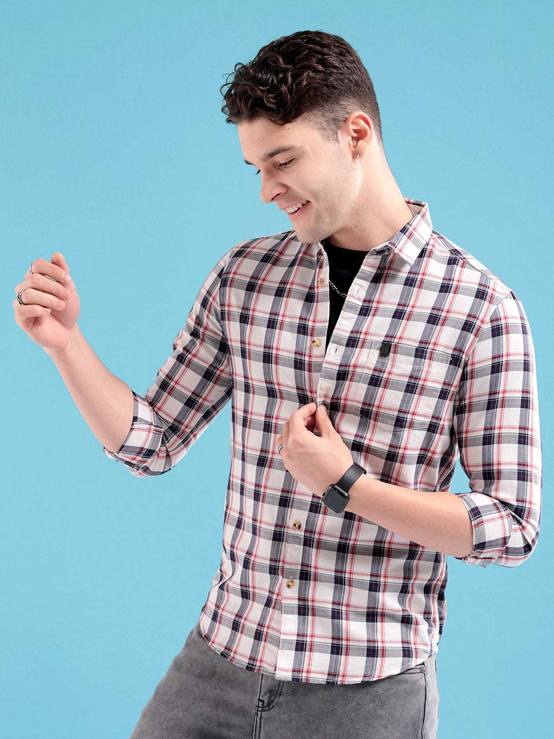 Shop Men Checked Shirt Online.