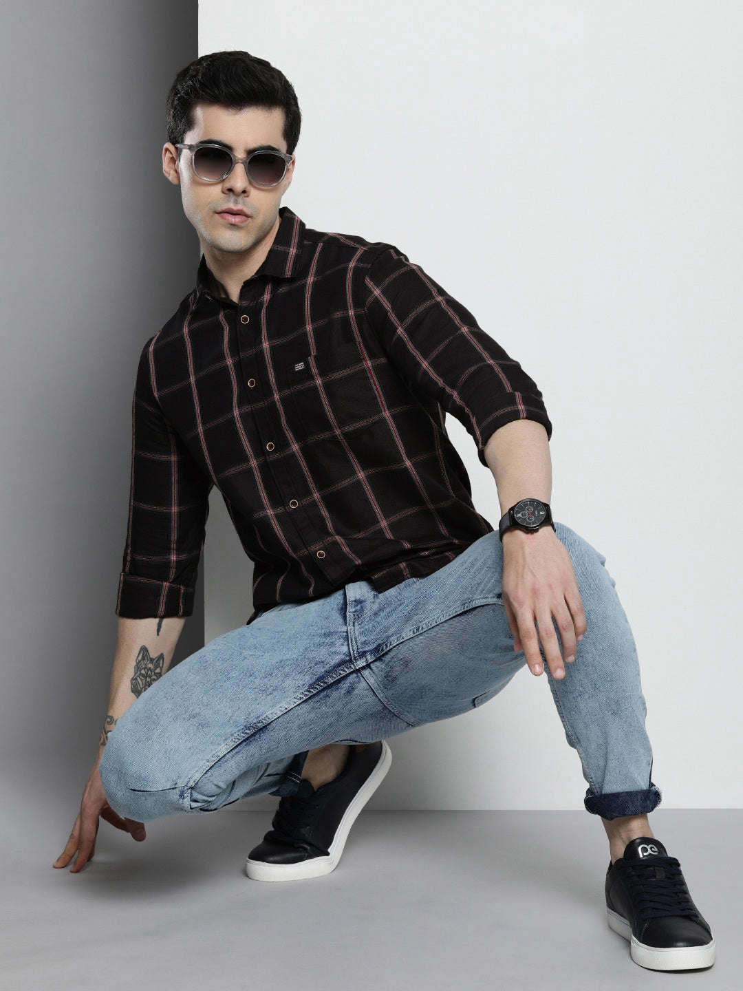 Shop Men Checked Shirt Online.