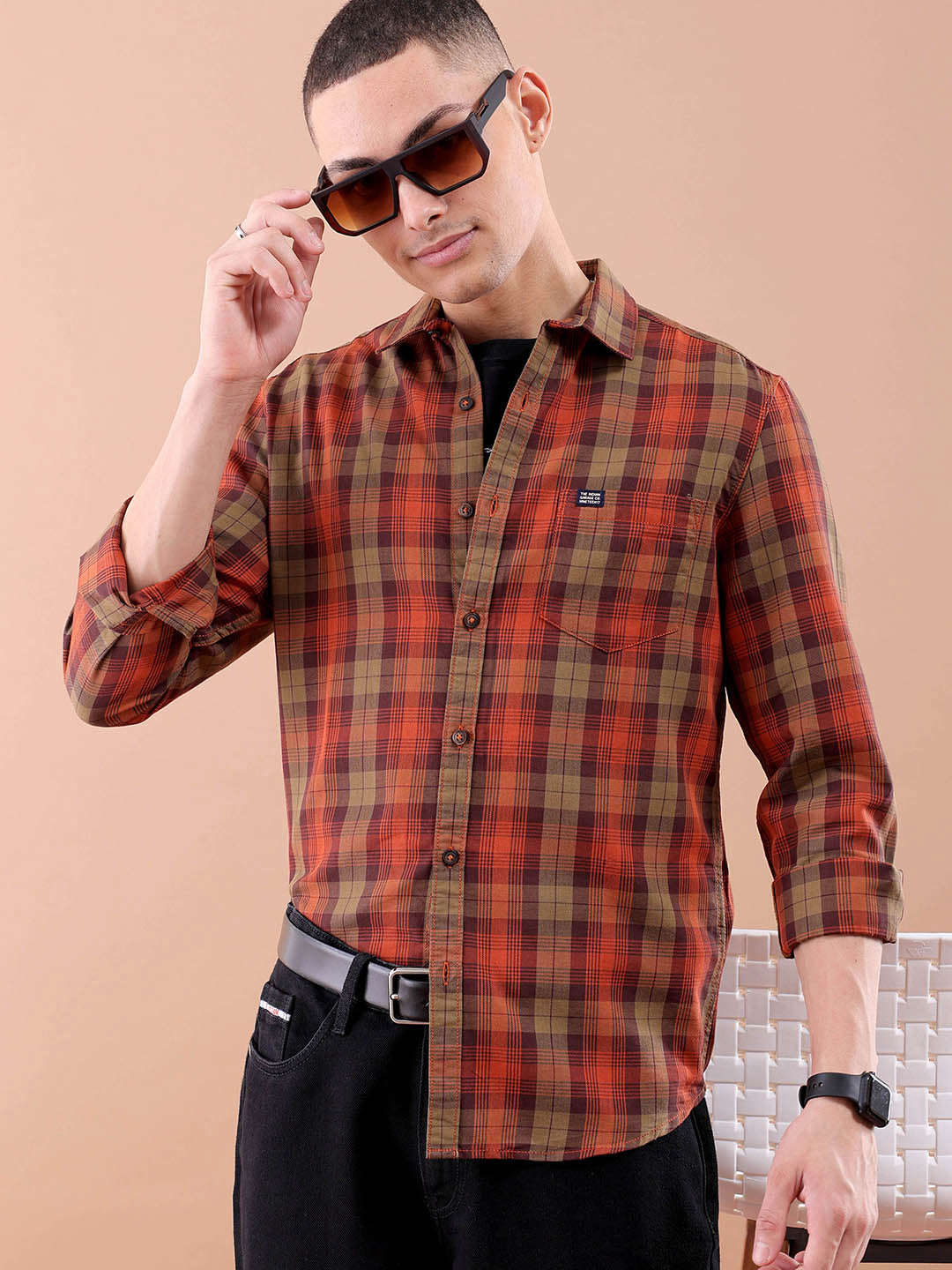 Shop Men Checked Shirt Online.