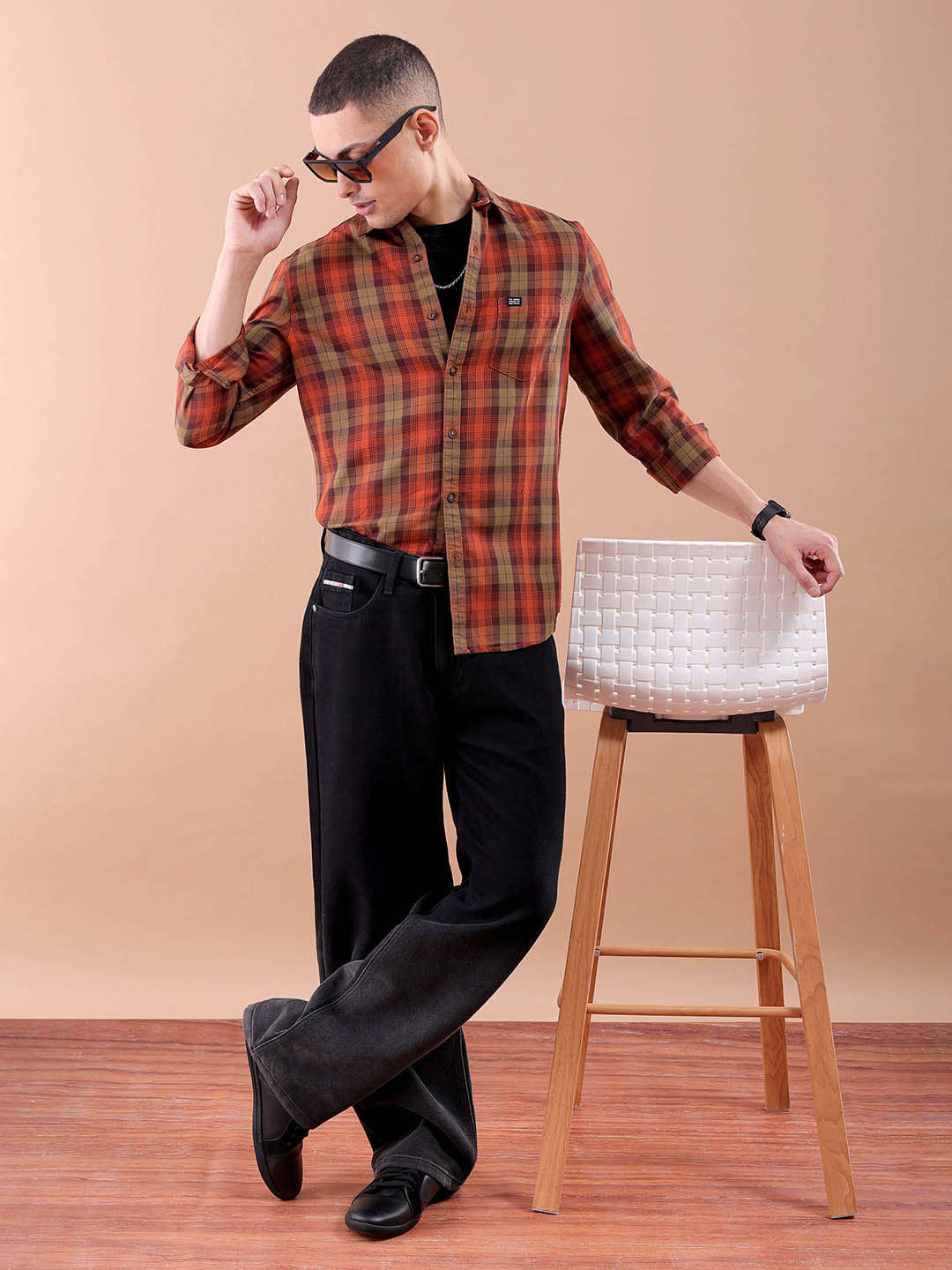 Shop Men Checked Shirt Online.