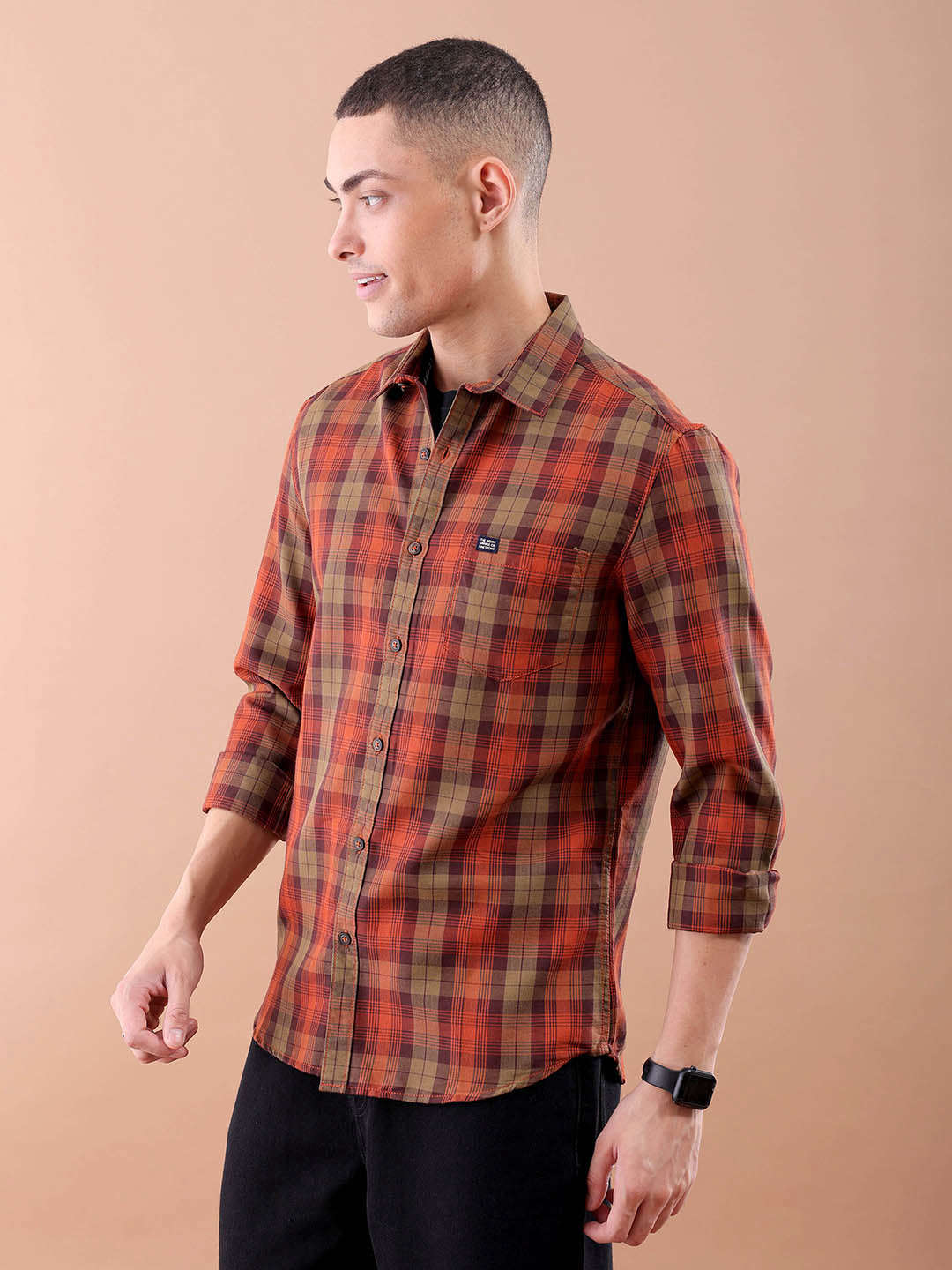 Shop Men Checked Shirt Online.