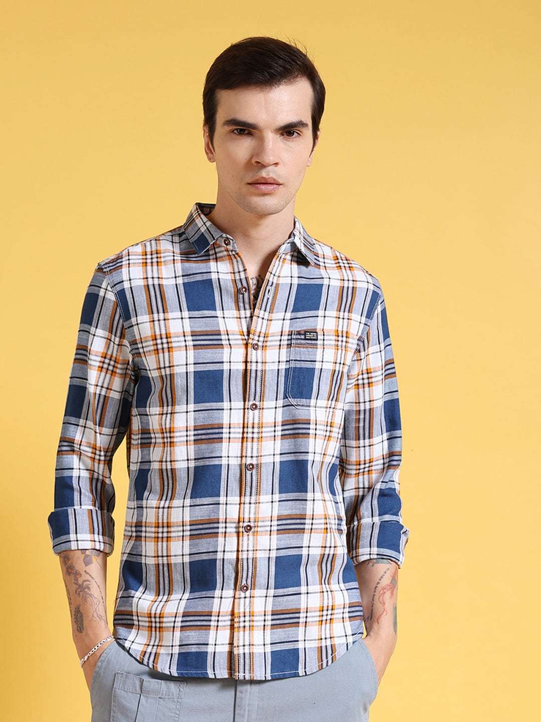 Shop Men Checked Shirt Online.