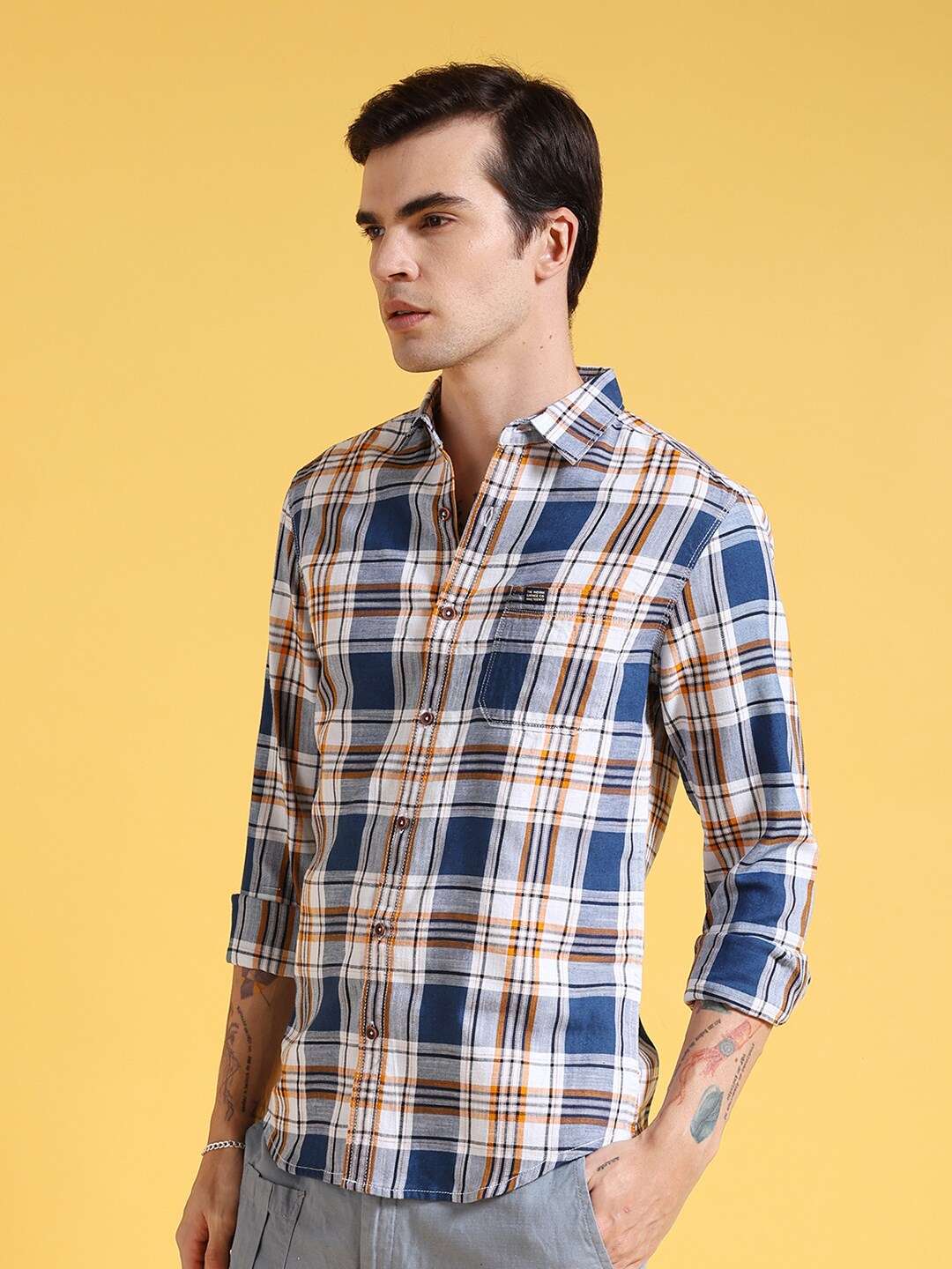 Shop Men Checked Shirt Online.