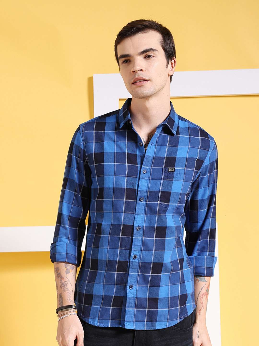 Shop Men Checked Shirt Online.