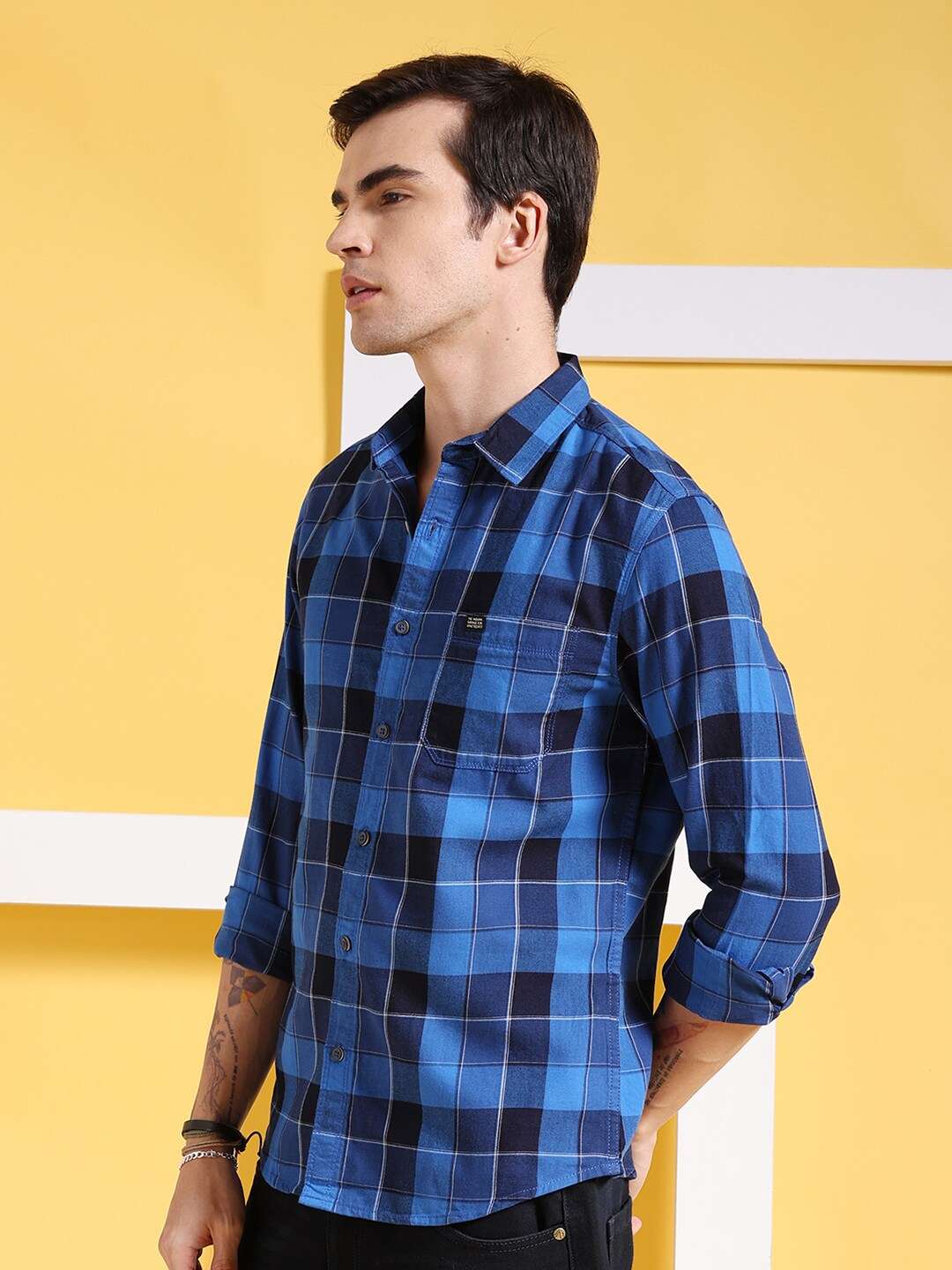 Shop Men Checked Shirt Online.