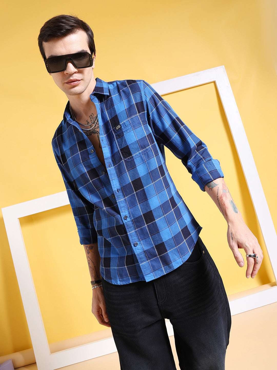 Shop Men Checked Shirt Online.