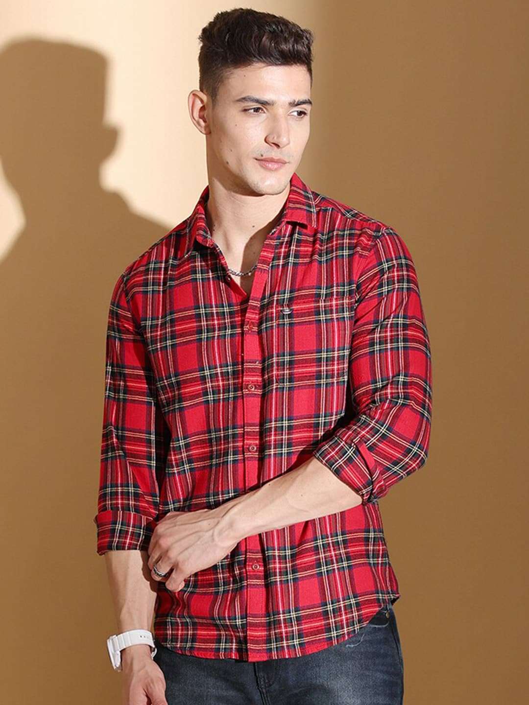 Shop Men Checked Shirt Online.