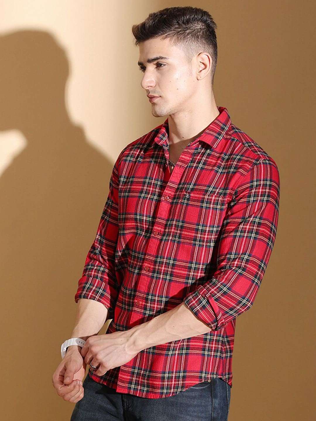 Shop Men Checked Shirt Online.