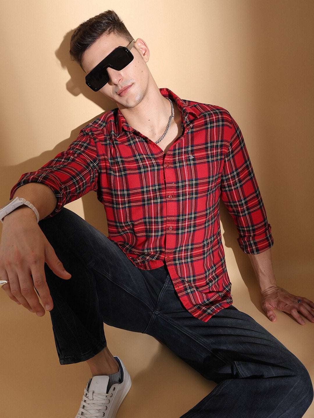 Shop Men Checked Shirt Online.