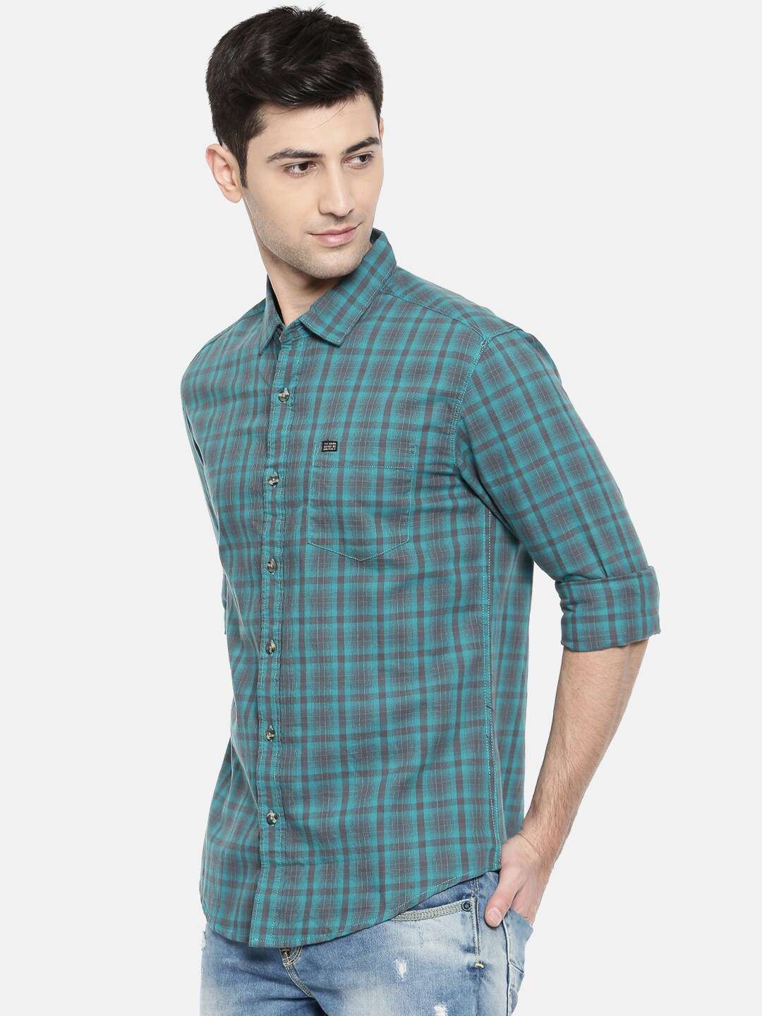 Shop Men Casual Checked Shirt Online.