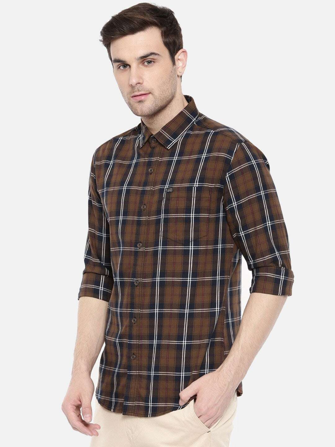 Shop Men Casual Checked Shirt Online.