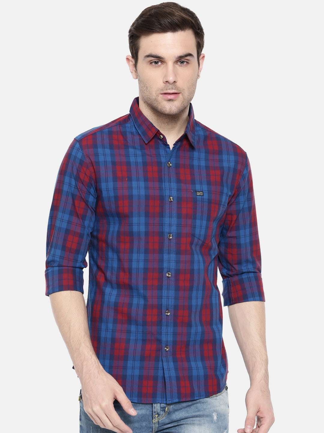 Shop Men Casual Checked Shirt Online.