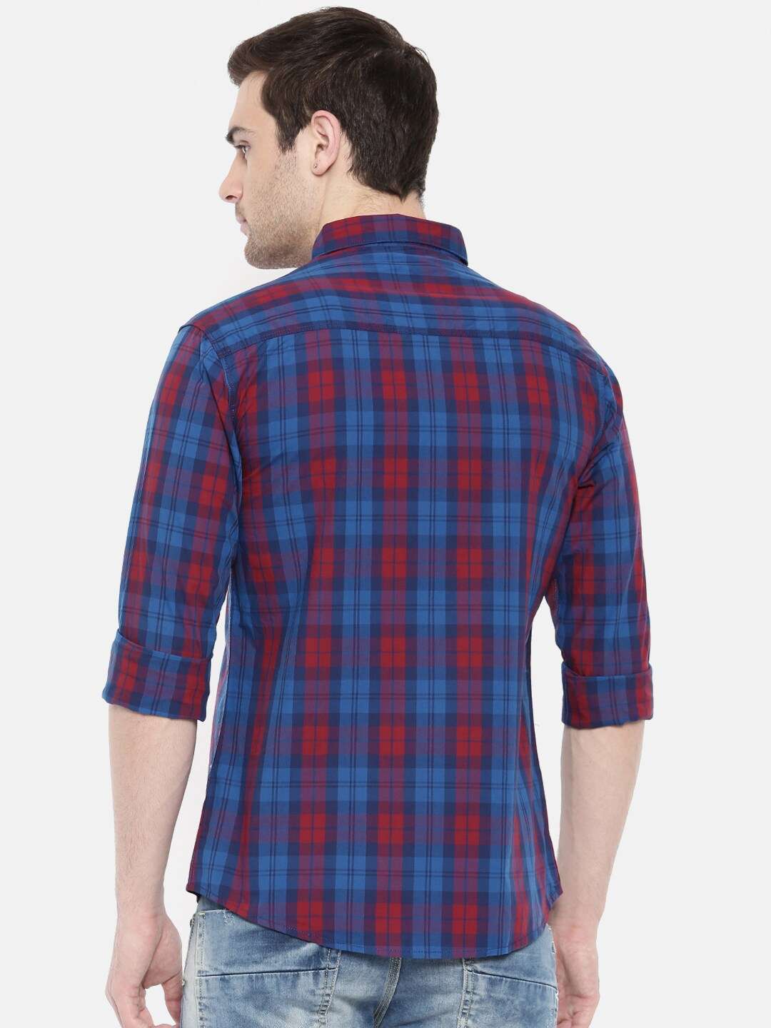 Shop Men Casual Checked Shirt Online.