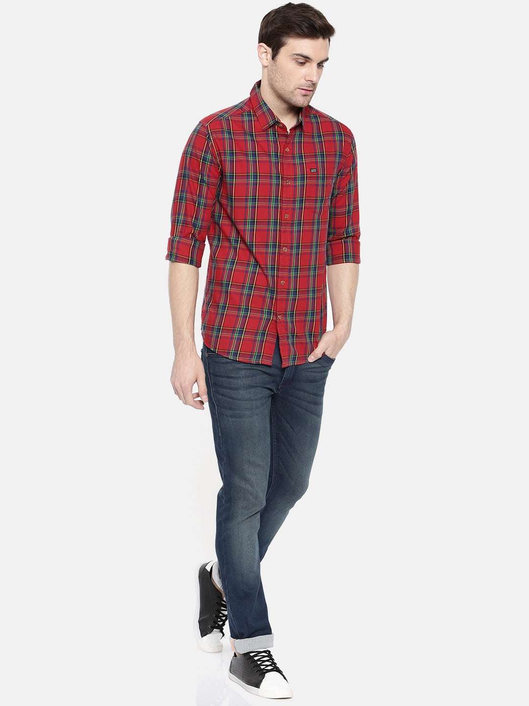 Shop Men Casual Checked Shirt Online.