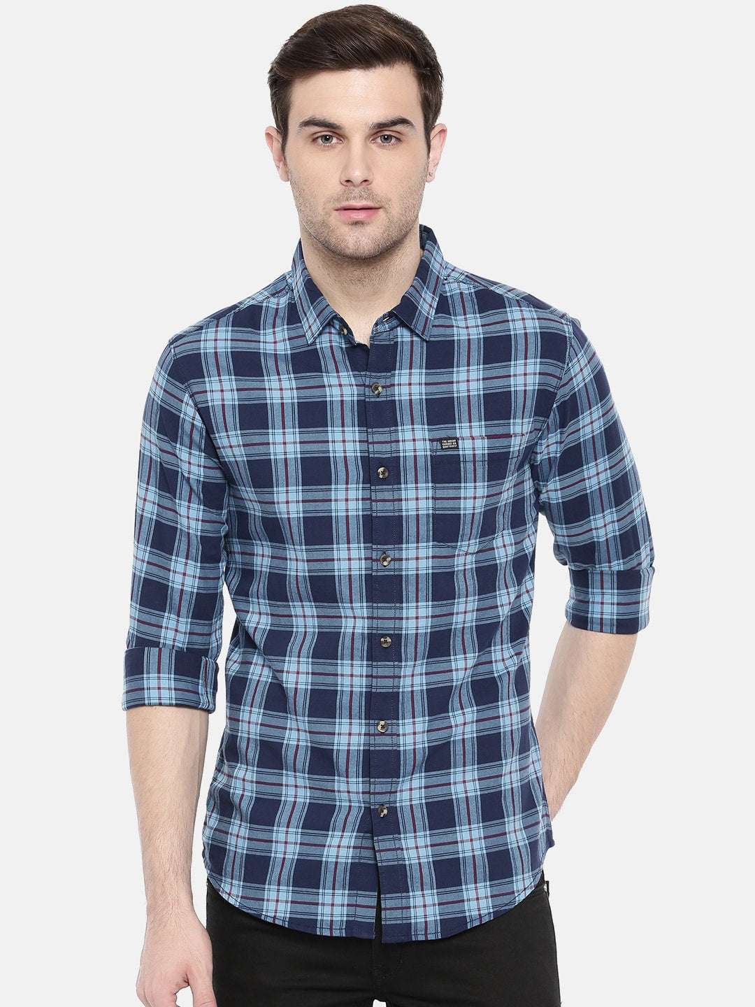 Shop Men Casual Checked Shirt Online.