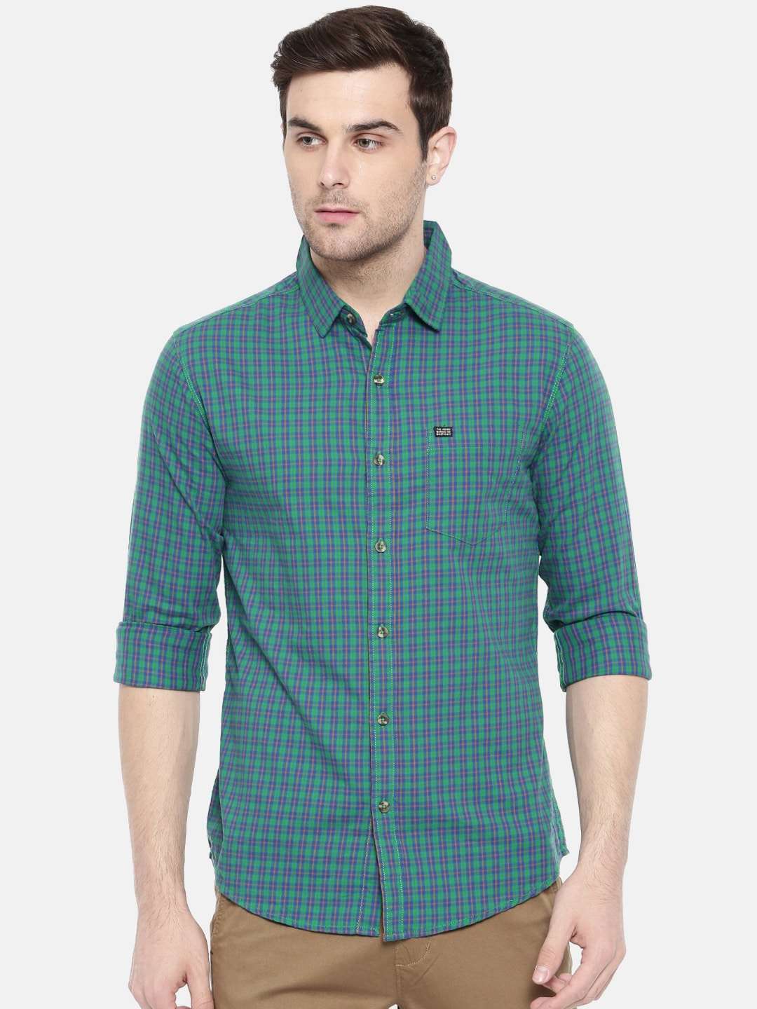 Shop Men Casual Checked Shirt Online.