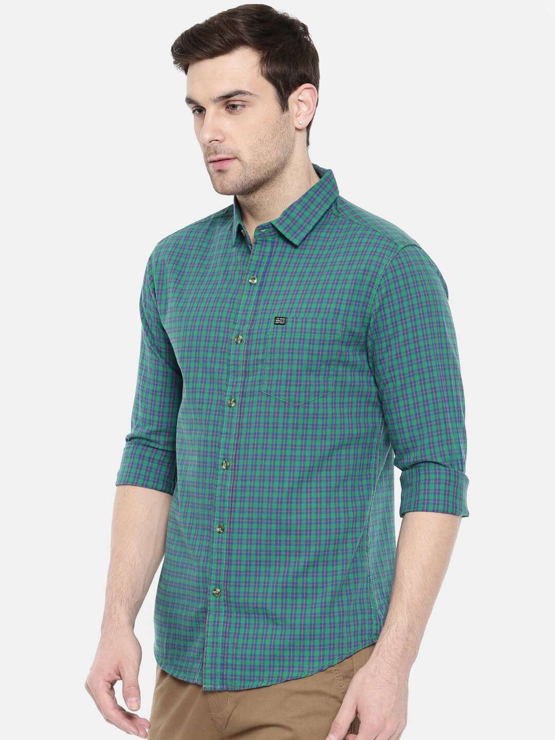 Shop Men Casual Checked Shirt Online.