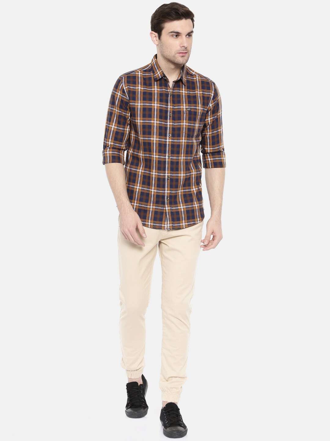 Shop Men Casual Checked Shirt Online.