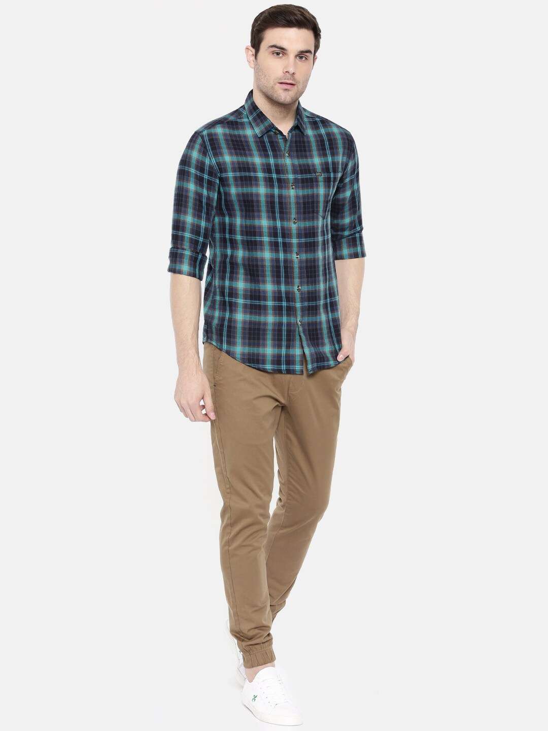 Shop Men Casual Checked Shirt Online.