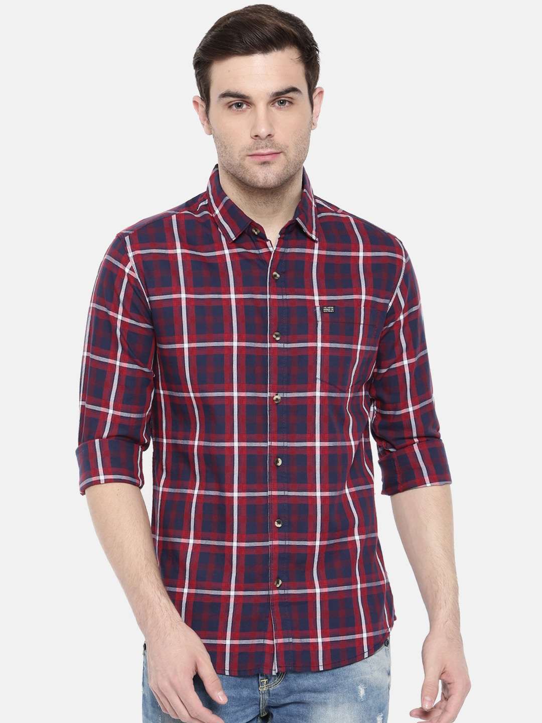 Shop Men Casual Checked Shirt Online.