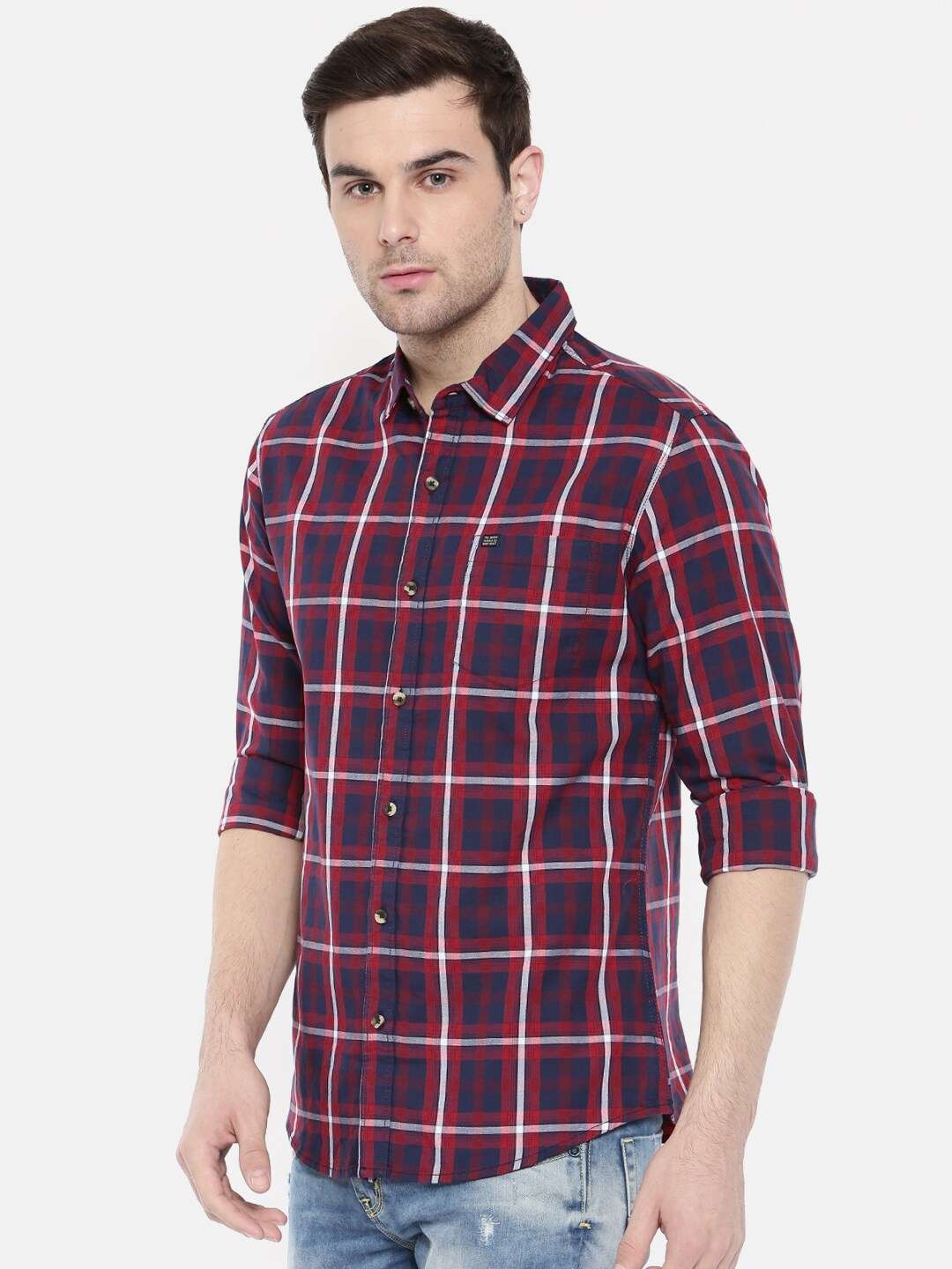 Shop Men Casual Checked Shirt Online.