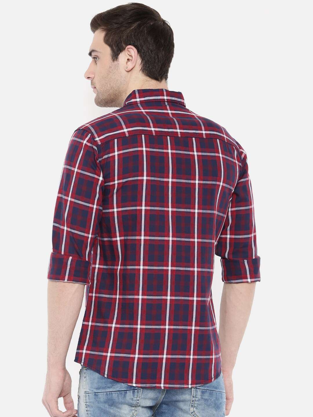 Shop Men Casual Checked Shirt Online.