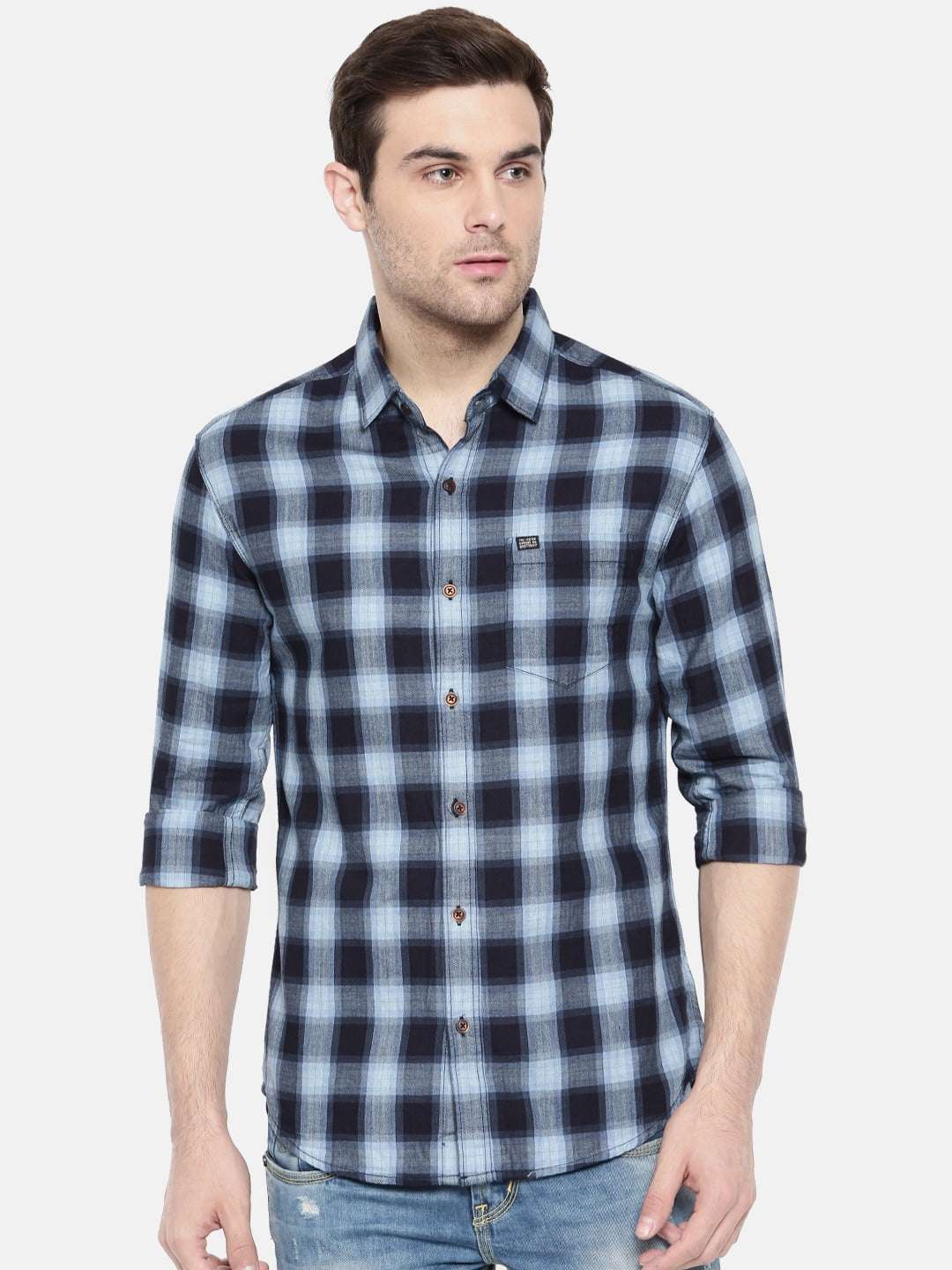 Shop Men Casual Checked Shirt Online.