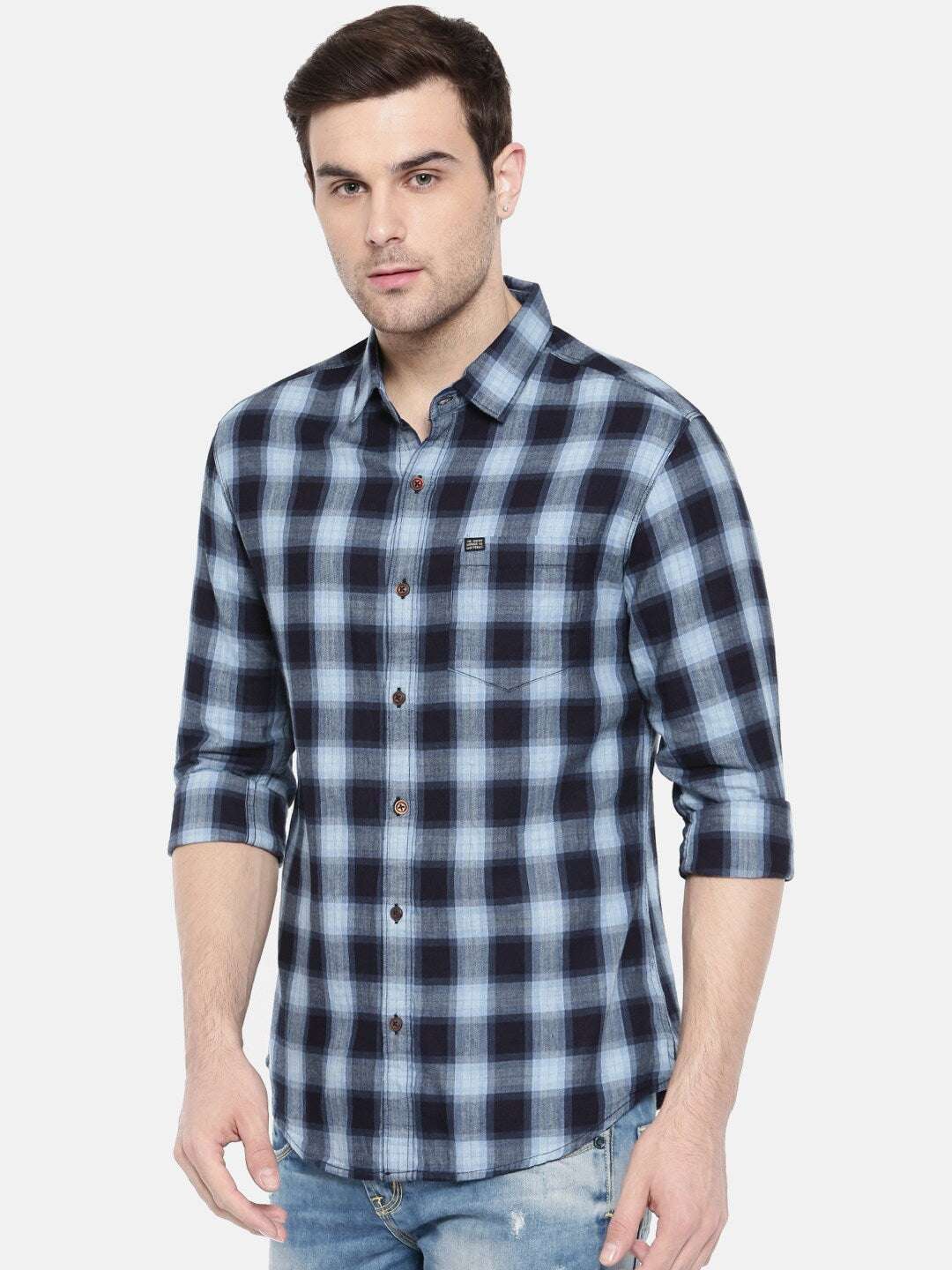 Shop Men Casual Checked Shirt Online.