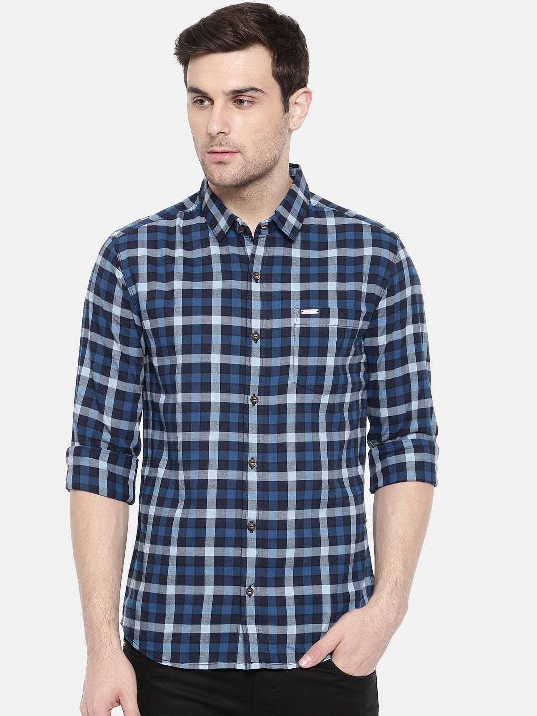 Shop Men Casual Checked Shirt Online.