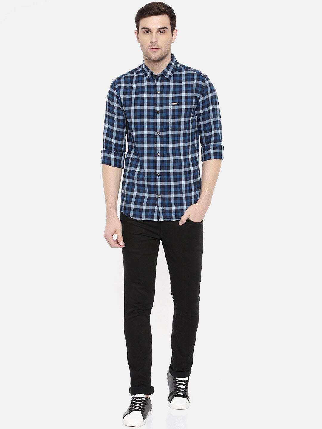 Shop Men Casual Checked Shirt Online.