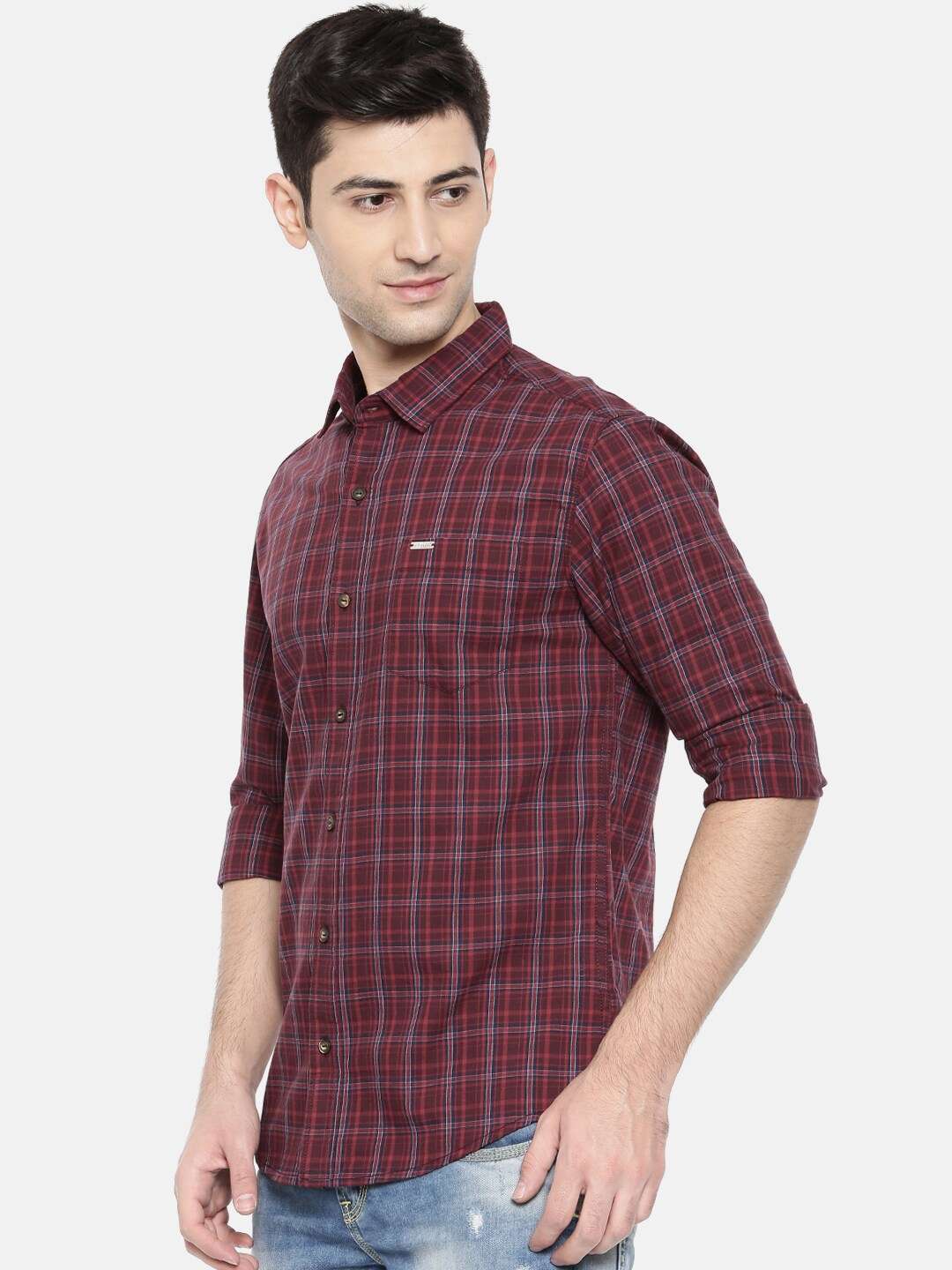 Shop Men Casual Checked Shirt Online.