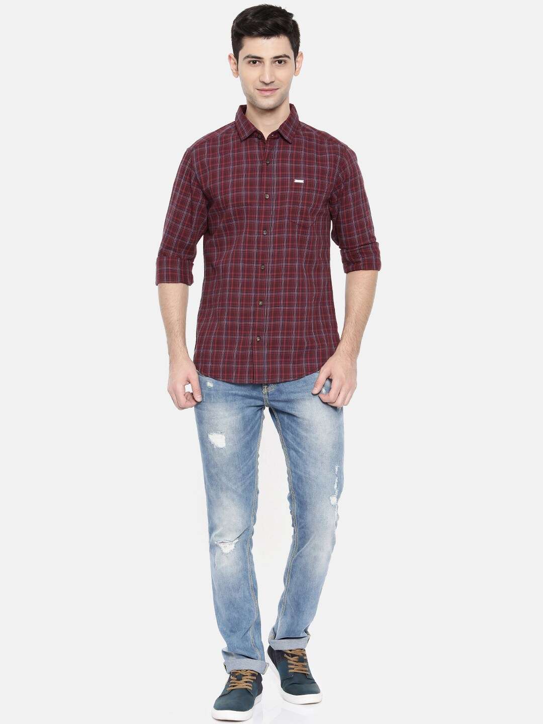 Shop Men Casual Checked Shirt Online.