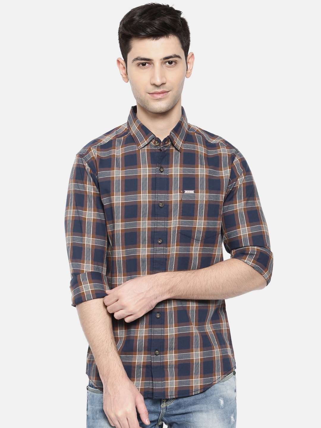 Shop Men Casual Checked Shirt Online.