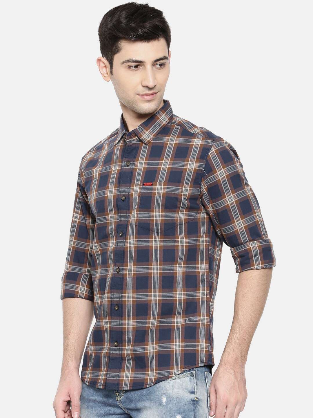 Shop Men Casual Checked Shirt Online.