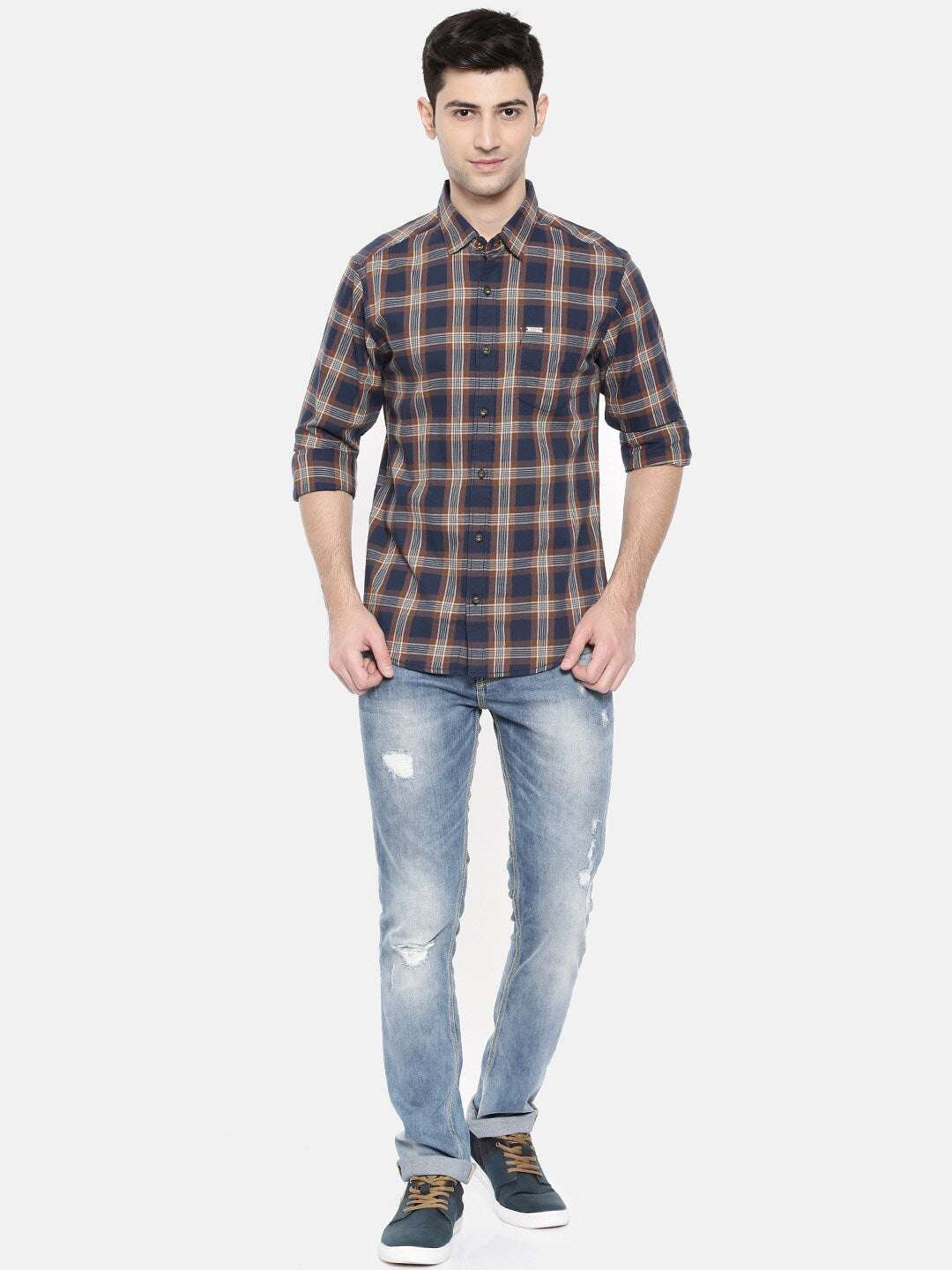 Shop Men Casual Checked Shirt Online.