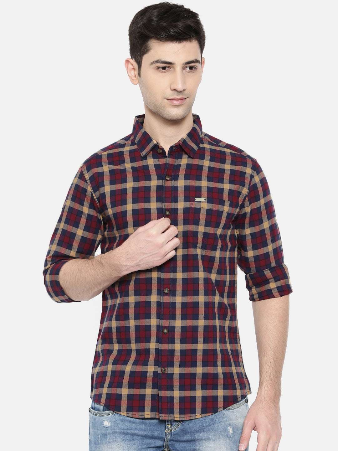 Shop Men Casual Checked Shirt Online.