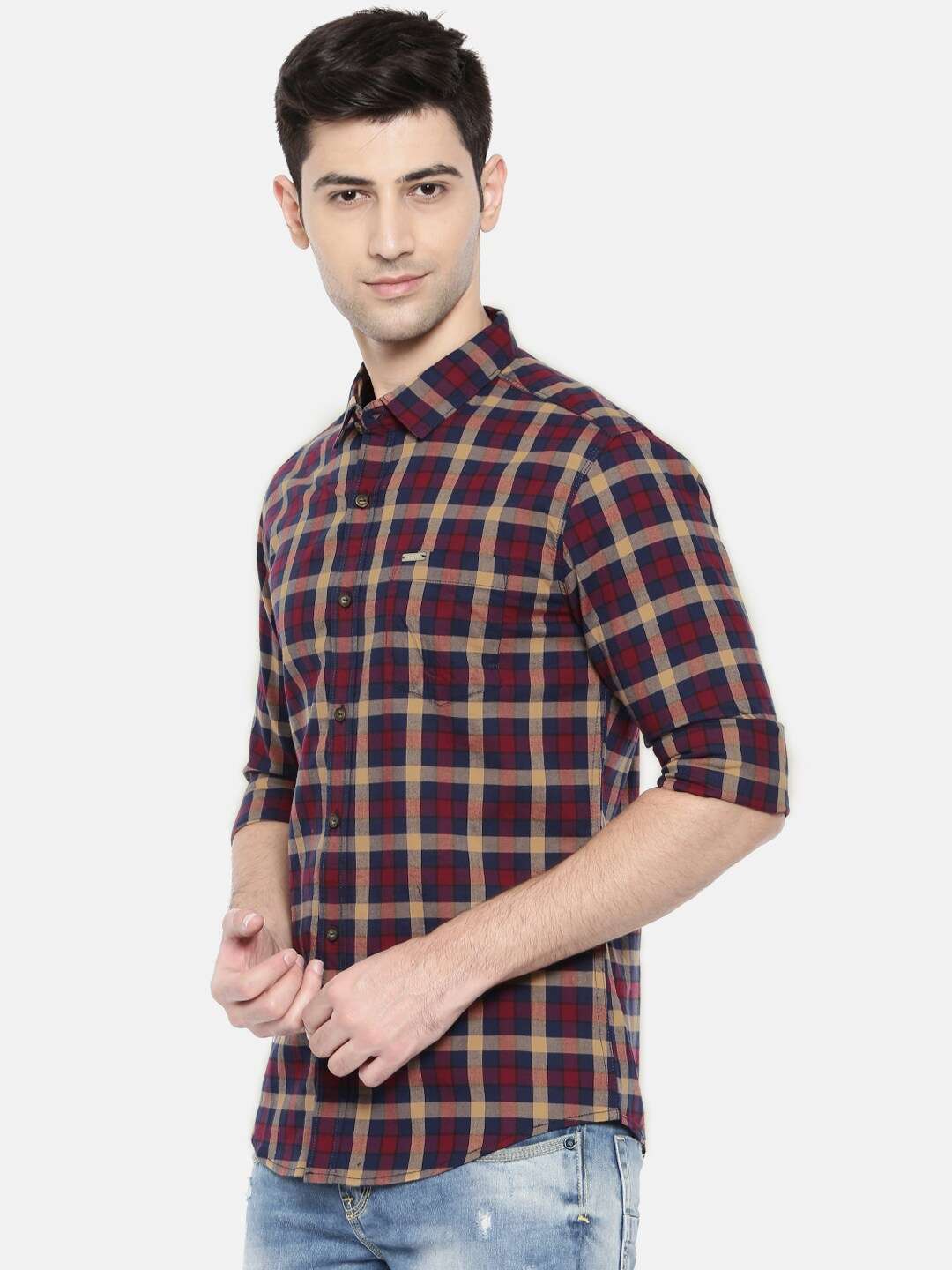 Shop Men Casual Checked Shirt Online.