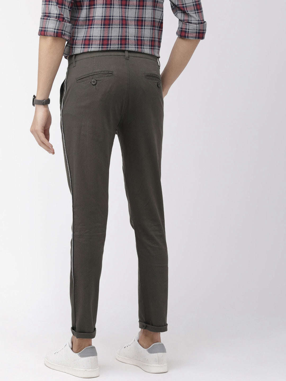 Shop Men Solid Casual Chino Online.