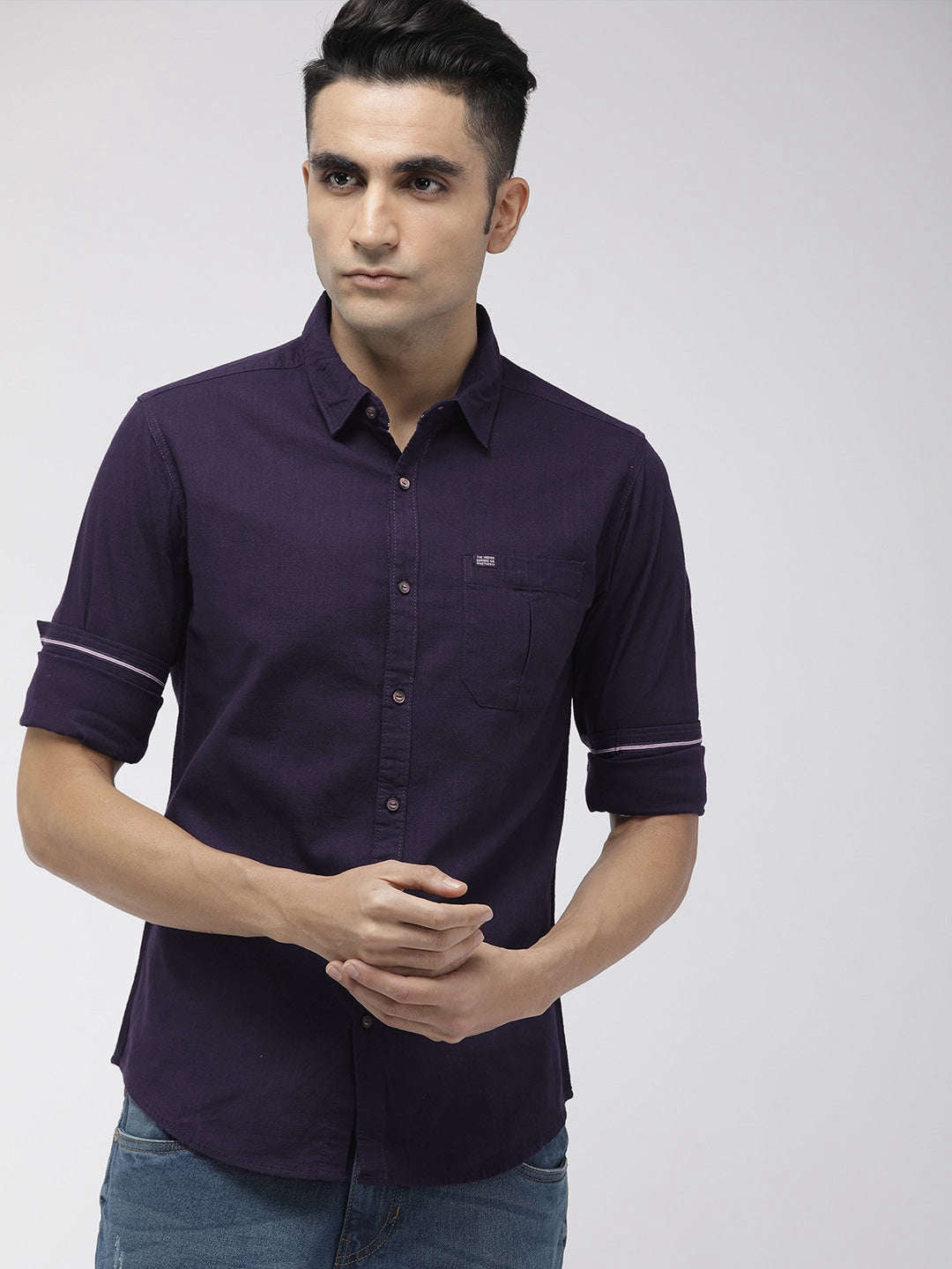 Shop Men Solid Casual Shirt Online.